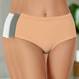 Heelium Pack Of 3 Seamless Hipster Briefs P3-W-Brief-BGEDGWHT-XXL-picture-12