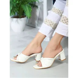 Iconics White Slip-On Party Women Sandals-image-80