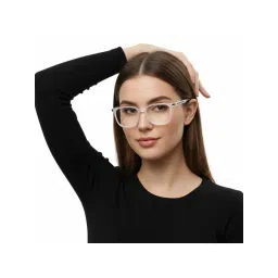 HASHTAG EYEWEAR Unisex Blokz Clear Lens Square Full Rim Eyeglass-Nekcc-1160062-Wht (51) image 1