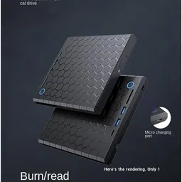 RuhZa USB 3.0 Type C External CD DVD RW Drive 8MB DVD Writer Black Plastic Disc Super Drive Drive Player USB3.0 HUB Portable CD DVD Burner TF Reader for PC Laptop Tablet. image 5