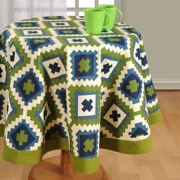 swayam Slack (72x72) Green & White Cotton Table Cloth-picture-13