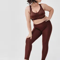 Kalenji By Decathlon Women Brown Solid Running Long Tights image 3