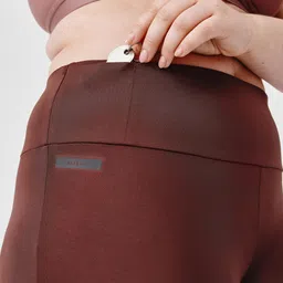 Kalenji By Decathlon Women Brown Solid Running Long Tights image 4