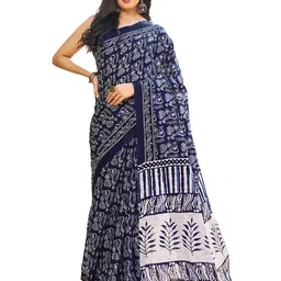 satrani Women's Cotton Printed & Ready To Wear Saree with Unstitched Blouse Piece image 1