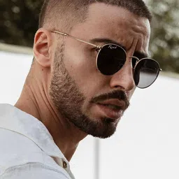 RESIST EYEWEAR Unisex Round Sunglasses With UV Protected Lens Thomas Gold Black1 image 2