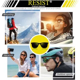 RESIST EYEWEAR Unisex Wayfarer Sunglasses With UV Protected Lens KNIGHT BLACK1 image 5
