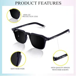 RESIST EYEWEAR Unisex Square Sunglasses With UV Protected Lens image 4