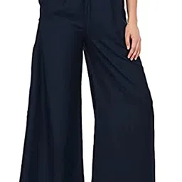 fashio GIRLYZ Attire Fashionable Trendy Stylish Sarina Fabric Ankle Length Palazzo Free Size (Black) |Fit type: Regular Fit image 1