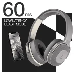 boAt Rockerz 413 Bluetooth Headphone with Mic (60 Hours Playback, Over Ear, Ash Grey) image 4
