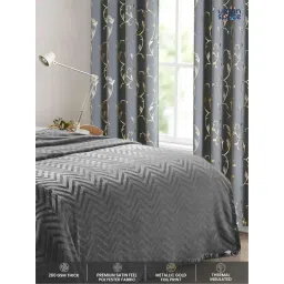 Urban Space Blackout Curtain for Window 5 ft with Eyelets and Tieback 1 Piece-Grey image 2