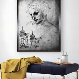 The Art House Black & White Head of St James Painting Wall Art image 1