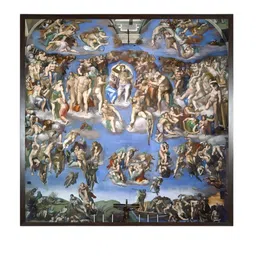 The Art House Blue & Brown The Last Judgment Wooden Framed Painting Wall Art image 2