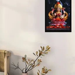 DecorTwist Blue & Red Religious Shree Lakshmi Mata all Painting image 3