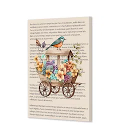 Art Street Brown & Red Canvas Painting Vintage Bird Wall Art image 2