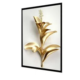 THE HANDMADE FLAIR Gold-Toned Abstract Wooden Wall Art image 3