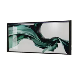 THE HANDMADE FLAIR White & Green 1 Piece Wood Flowing Wide Painting Wall Arts image 3