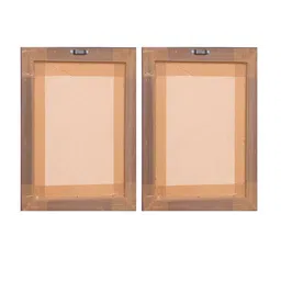 THE HANDMADE FLAIR Black & Cream 2 Pieces Wooden Abstract Painting Wall Arts image 4