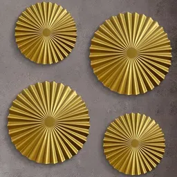 VAS collection home 4-Pcs Textured Pattern Round Wooden Wall Hangings-picture-10