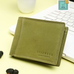 Teakwood Leathers Men Green Solid Two Fold Wallet-picture-22