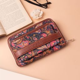 ZOUK Women Paisley Printed Classic Fabric Zip Around Wallet-picture-33