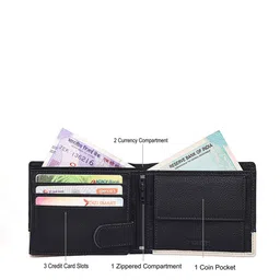 URBAN FOREST Men Colourblocked Leather Two Fold Wallet image 3