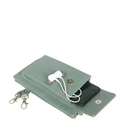 THE CLOWNFISH Women Sea Green Synthetic Leather Two Fold Wallet image 4