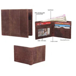 Goatter Men Brown Leather Two Fold Wallet image 2