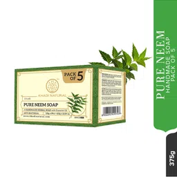 Khadi Natural Set of 5 Pure Neem Herbal Soap with Essential Oils - 125g each image 4