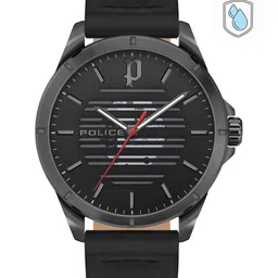 Police Men Black Dial & Black Leather Straps Analogue Watch-image-34