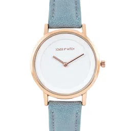 JOKER & WITCH Women White Dial & Blue Straps Analogue Watch With Bracelet & Ring- JWLT72 image 2