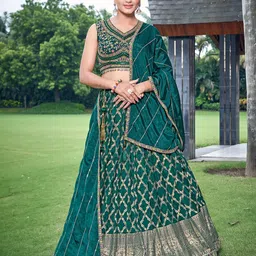 Chandbaali Embroidered Thread Work Ready to Wear Lehenga & Blouse With Dupatta-picture-12