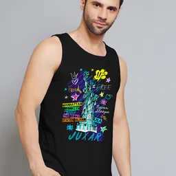 Juxar Manhattan Brooklyn Printed Cotton Gym Vest JXR-065SAN-BK-XS-picture-29