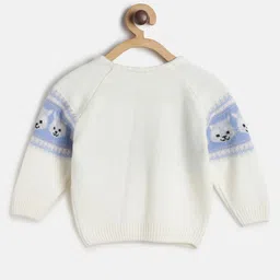 MINI KLUB Boys White & Blue Marshmallow Printed Pullover image 2