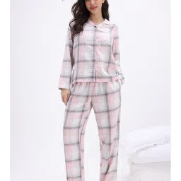 Zivame White Checks Regular Shirt and Pyjama-picture-11