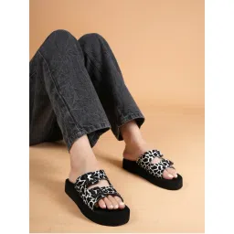 MOZAFIA Women White Slip On Sandals-image-0