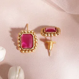 Rubans 22KT Gold Plated Artificial Stones Studded Necklace & Earrings image 5