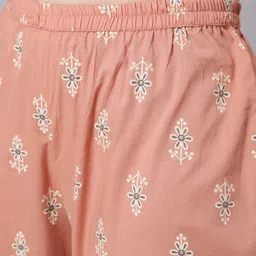 WOMENCLICK Women Floral Printed Pure Cotton Kurta with Trousers & Dupatta image 3