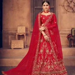 KALINI Embroidered Semi-Stitched Lehenga & Unstitched Blouse With Dupatta-picture-28