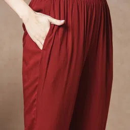 GoSriKi Floral Embroidered Anarkali Kurta With Trousers And Dupatta image 5