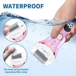 HATTEKER HT-555 Electric Callus Remover for Feet, Rechargeable Callus Remover Pedicure Tools 3 Roller Head & 2 Speed, Digital Display, Foot Care Pedicure Kit for Foot Dead Skin & Calluses, Black image 5