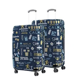 nt creation Polyester Large Protective Luggage Cover – Scratch-Resistant, Water-Resistant, Washable, Easy-Fit, Stretchable Travel Suitcase Protector (Multi, Large) image 2