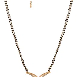 Estele Gold Plated CZ Studded Mangalsutra Set image 4