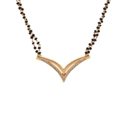 Estele Gold Plated CZ Studded Mangalsutra Set image 5
