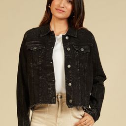 20Dresses Black Washed Denim Jacket-picture-13