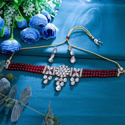 Sukkhi Gold-Plated Artificial Stones Studded and Beads Jewellery Set-image-83