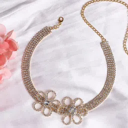 SOHI Silver-Plated Stone Studded Choker Necklace-picture-19