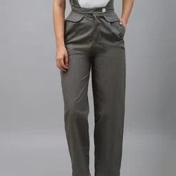 Me Craft Women High-Rise Easy Wash Trousers-image-81