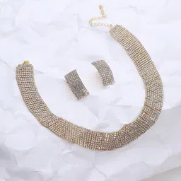 DressBerry Gold-Toned Gold-Plated Stones-Studded Jewellery Set-picture-13