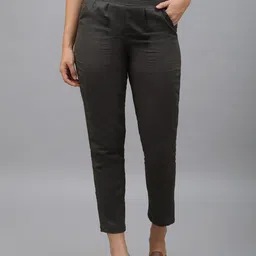 Me Craft Women Grey Melange Easy Wash Trousers-image-79
