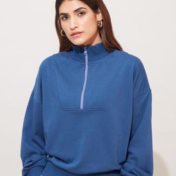 20Dresses Women Navy Blue High Neck Sweatshirt-picture-49